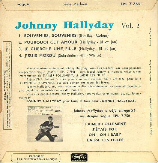 Johnny Hallyday : Souvenirs, Souvenirs (7",45 RPM,EP)