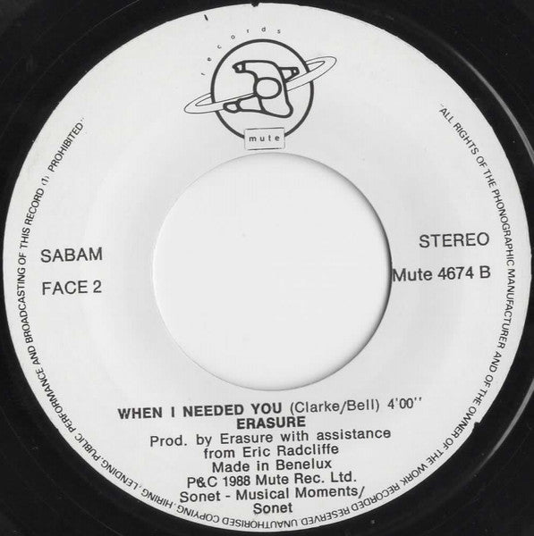 Erasure : Ship Of Fools (7",45 RPM,Single,Stereo)