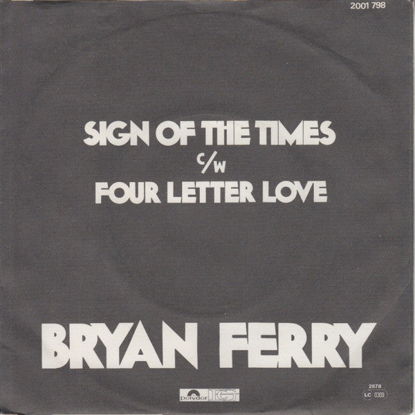 Bryan Ferry : Sign Of The Times (7",45 RPM,Single)