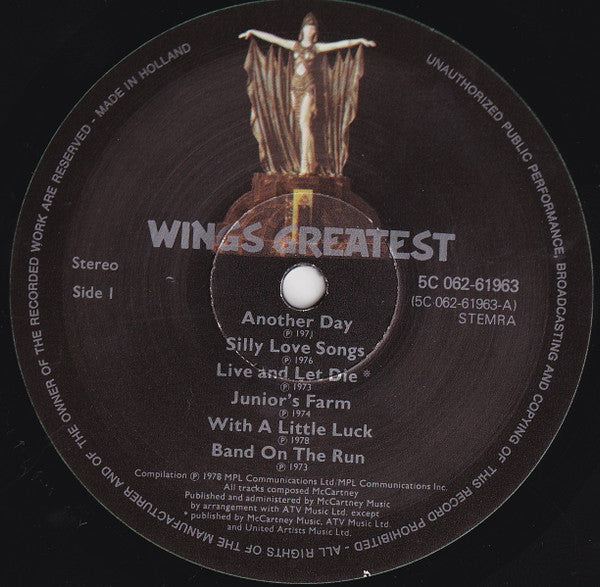 Wings (2) : Wings Greatest (LP,Compilation)