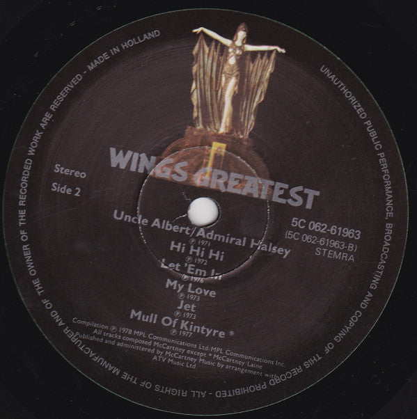 Wings (2) : Wings Greatest (LP,Compilation)