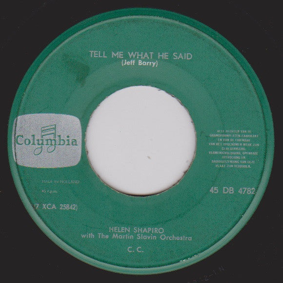 Helen Shapiro : Tell Me What He Said (7",45 RPM,Single)