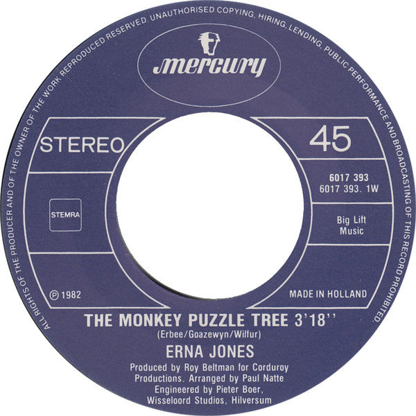 Erna Jones : The Monkey Puzzle Tree (7",45 RPM)