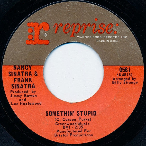 Nancy Sinatra & Frank Sinatra : Somethin' Stupid / I Will Wait For You (7",45 RPM,Single)