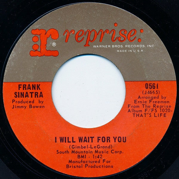 Nancy Sinatra & Frank Sinatra : Somethin' Stupid / I Will Wait For You (7",45 RPM,Single)