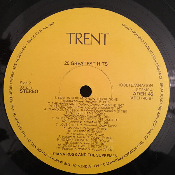 Diana Ross And Supremes, The : 20 Greatest Hits (LP,Compilation)