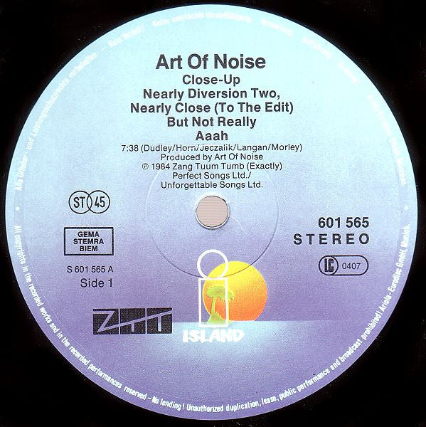 Art Of Noise, The : Close-Up / Close-Up (Hop) (12",45 RPM,Maxi-Single)