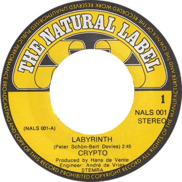 Crypto (2) : Labyrinth / Jazztime (7",45 RPM)