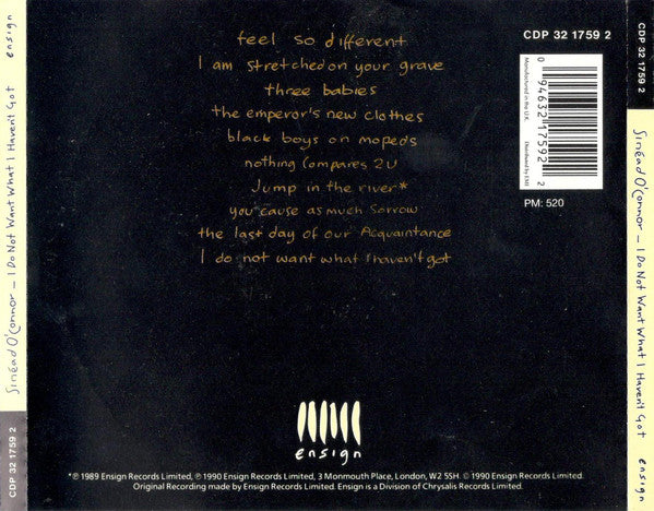 Sinéad O'Connor : I Do Not Want What I Haven't Got (Album,Reissue)