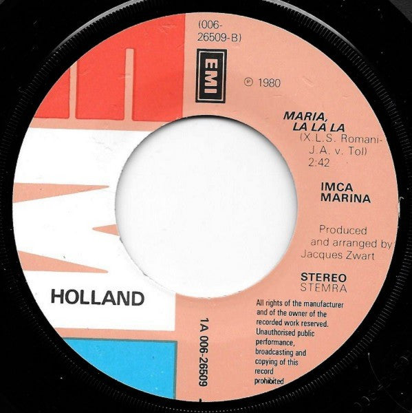 Imca Marina : Ik Ga Naar Ameland (7",45 RPM,Single)