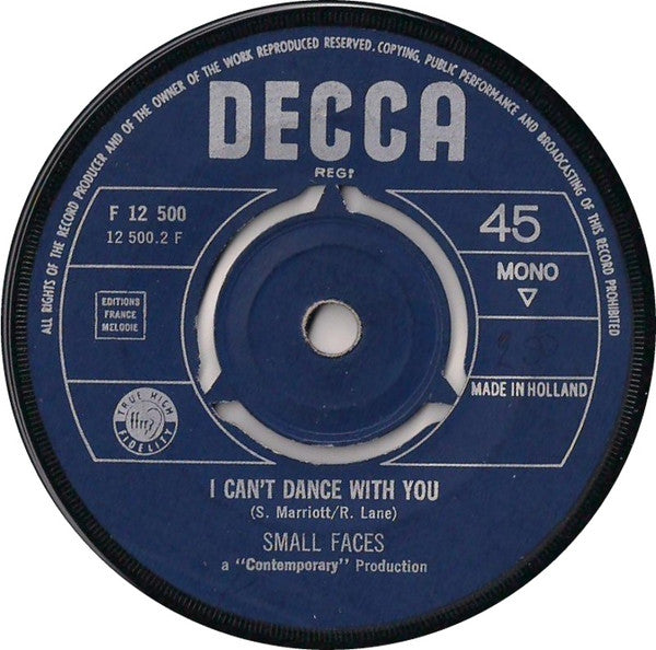 Small Faces : My Mind's Eye / I Can't Dance With You (7",45 RPM,Mono)