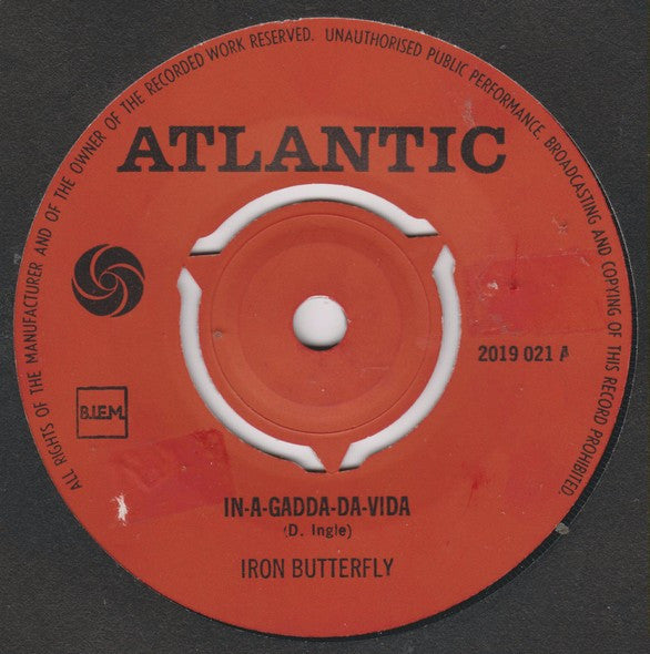 Iron Butterfly : In-A-Gadda-Da-Vida (7",Single,45 RPM)