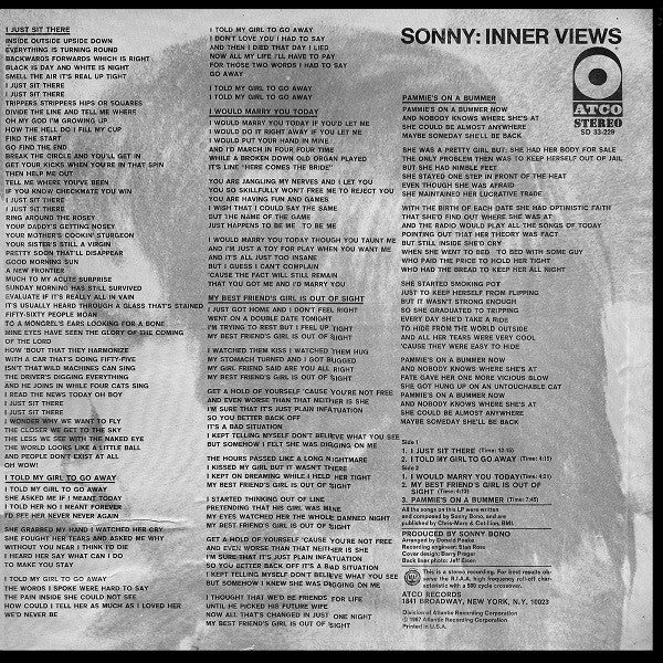 Sonny Bono : Inner Views (LP,Album,Stereo)