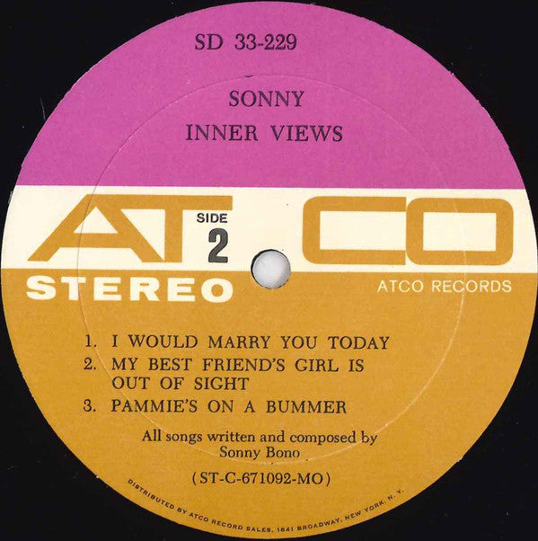 Sonny Bono : Inner Views (LP,Album,Stereo)