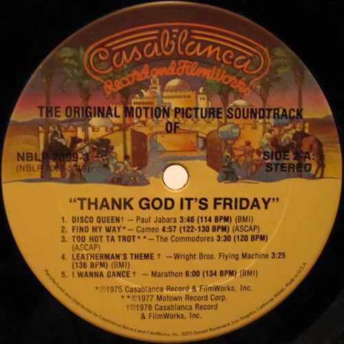 Various : Thank God It's Friday (The Original Motion Picture Soundtrack) (LP,Album,Stereo)