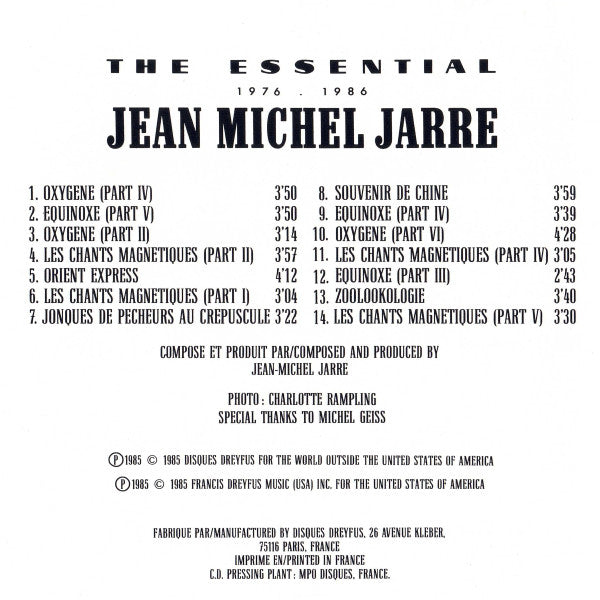 Jean-Michel Jarre : The Essential 1976-1986 (Compilation,Stereo)