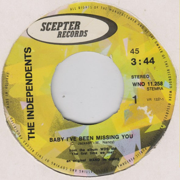 Independents, The : Baby I've Been Missing You (7",45 RPM)