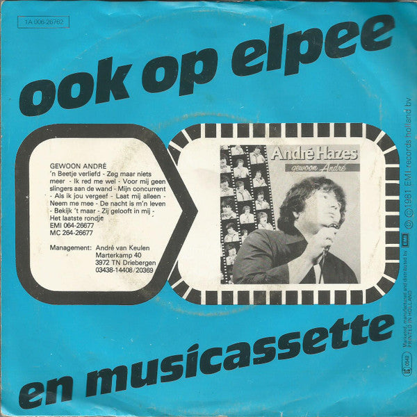André Hazes : Zeg Maar Niets Meer (7",45 RPM,Single)