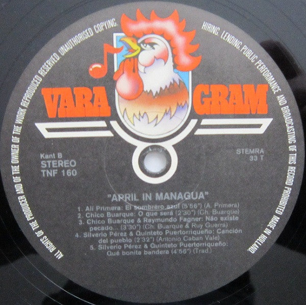 Various : April In Managua - The Central American Peace Concert (LP)
