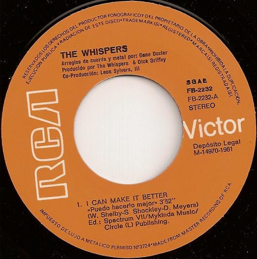 Whispers, The : I Can Make It Better = Puedo Hacerlo Mejor (7",Single)