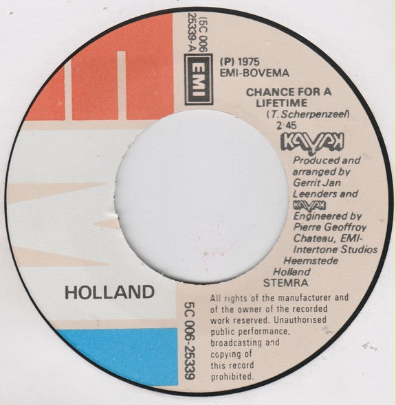 Kayak : Chance For A Lifetime  (7",45 RPM,Single)