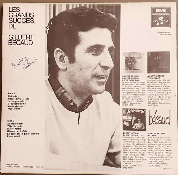 Gilbert Bécaud : Les Grands Succès De Gilbert Bécaud (LP,Compilation,Stereo,Mono)