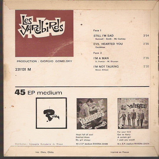 Yardbirds, The : Still I'm Sad (7",EP,45 RPM)