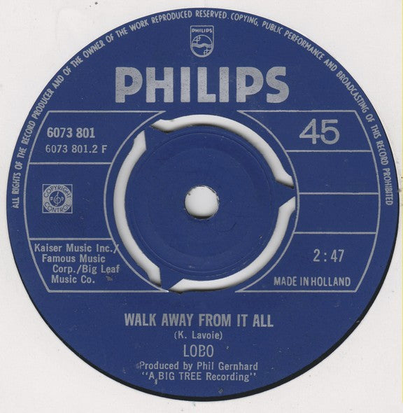 Lobo (3) : Me And You And A Dog Named Boo (7",45 RPM)