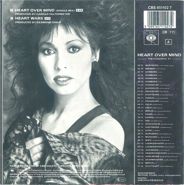 Jennifer Rush : Heart Over Mind (7",45 RPM,Single)