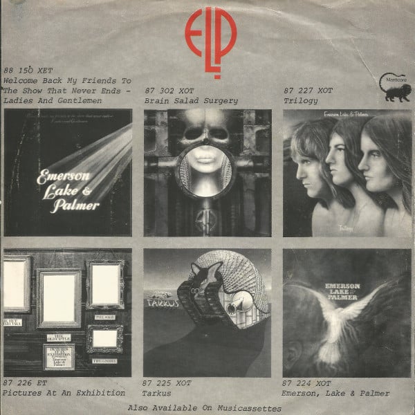 Emerson, Lake & Palmer : Lucky Man / Knife-Edge (7",45 RPM,Single,Reissue,Stereo)