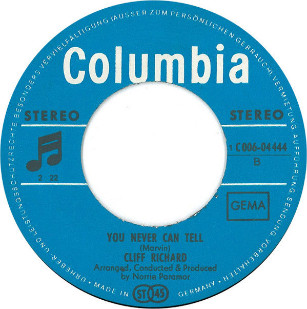 Cliff Richard : Goodbye Sam, Hello Samantha / You Never Can Tell (7", Single)