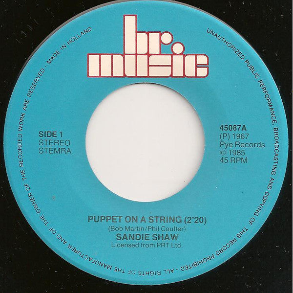 Sandie Shaw : Puppet On A String  (7",45 RPM,Single,Reissue,Stereo)