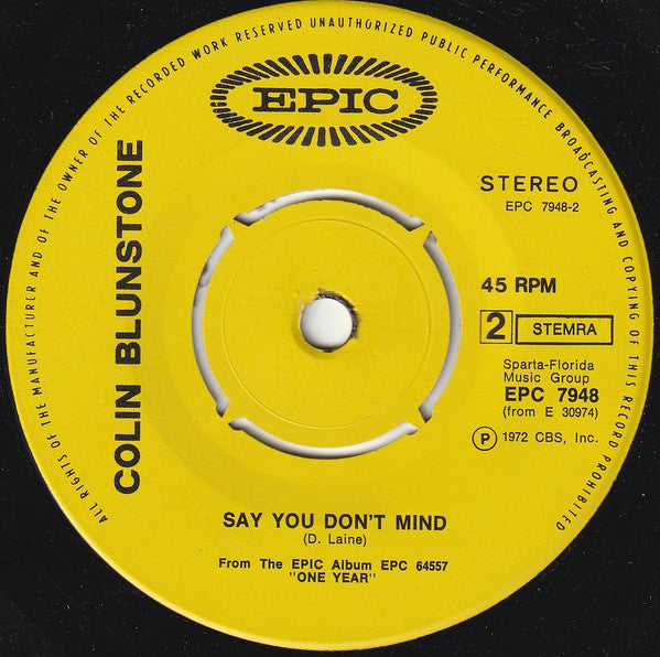 Colin Blunstone : Caroline Goodbye (7",45 RPM,Single,Stereo)