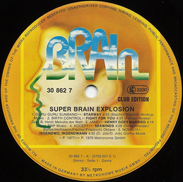 Various : Super Brain Explosion (LP,Compilation,Club Edition,Stereo)