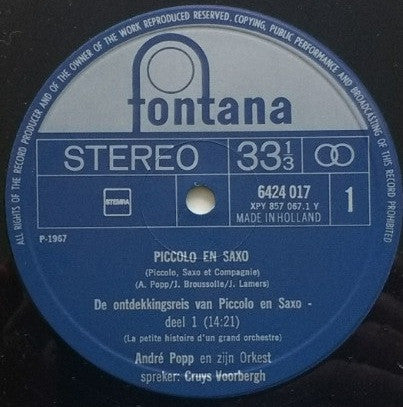 André Popp Et Son Orchestre : De Ontdekkingsreis Van Piccolo En Saxo (LP,Stereo,Reissue)