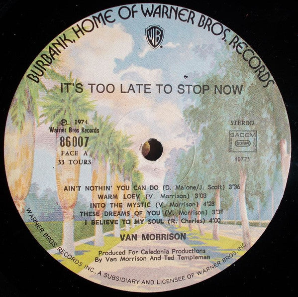 Van Morrison : It's Too Late To Stop Now (LP,Album)