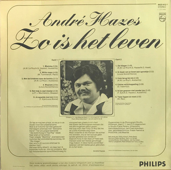 André Hazes : Zo Is Het Leven (LP,Album,Reissue,Stereo)