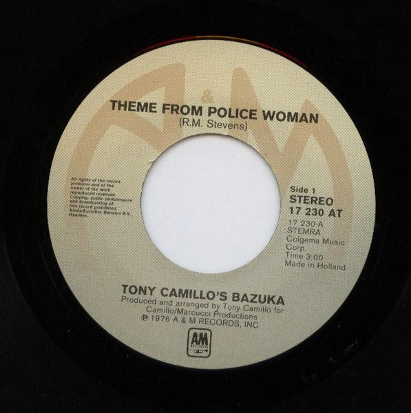 Tony Camillo's Bazuka : Theme From Police Woman (7",Single,45 RPM)