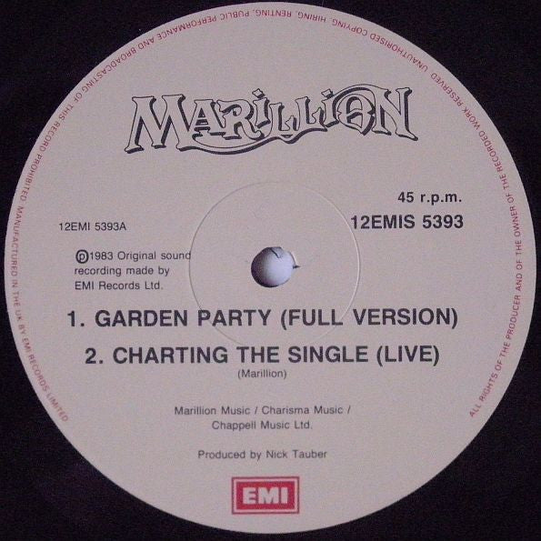 Marillion : Garden Party (The Great Cucumber Massacre) (12",45 RPM)