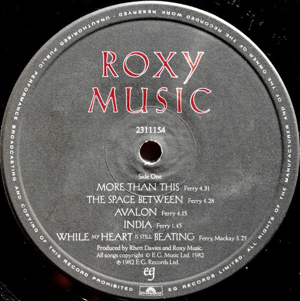 Roxy Music : Avalon (LP,Album,Stereo)