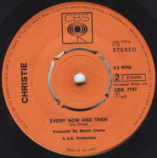 Christie : Iron Horse (7",45 RPM,Single,Stereo)