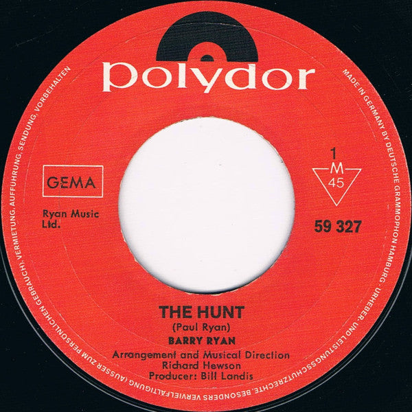 Barry Ryan : The Hunt (7",45 RPM,Single)