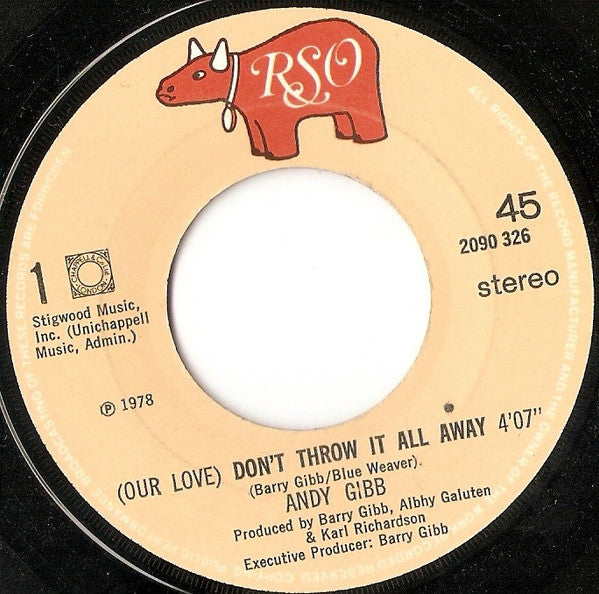 Andy Gibb : (Our Love) Don't Throw It All Away (7",45 RPM,Single)