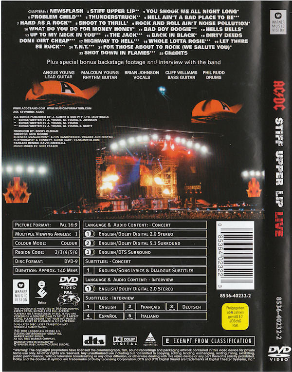 AC/DC : Stiff Upper Lip Live (DVD-Video,Multichannel,PAL,Copy Protected,Limited Edition)