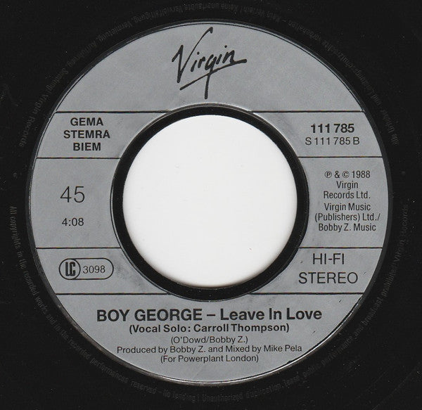 Boy George : Don't Cry (7",45 RPM,Single,Stereo)