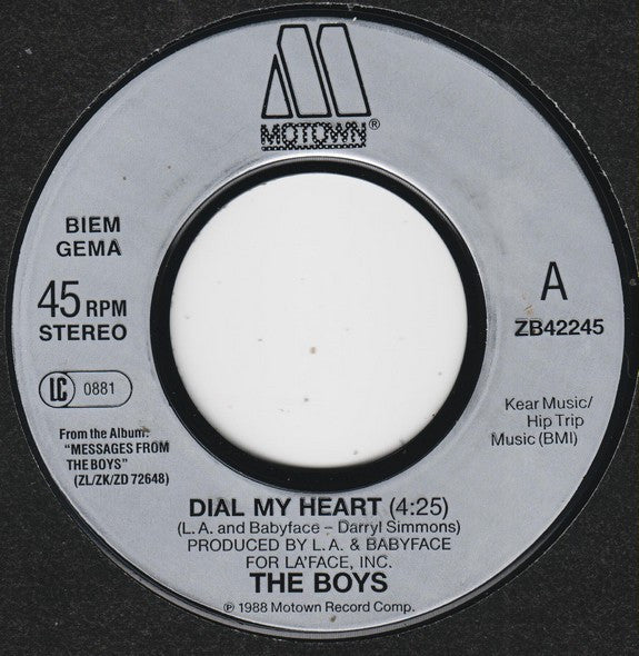 Boys, The : Dial My Heart (7",45 RPM,Single,Stereo)