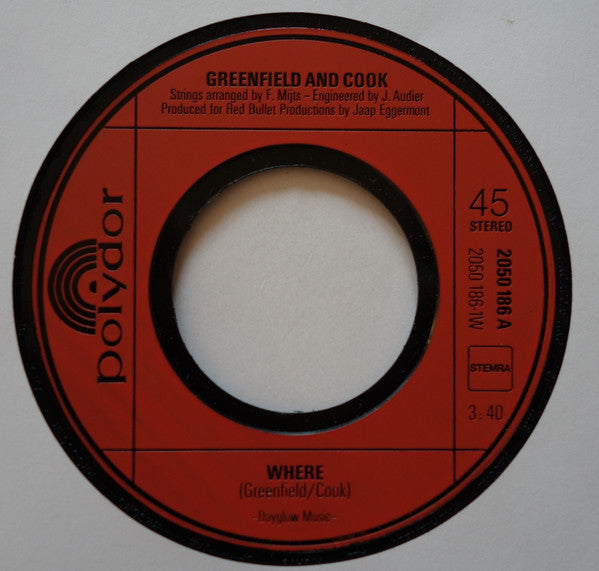 Greenfield & Cook : Where (7",45 RPM,Single)