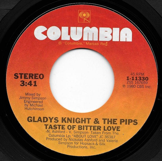 Gladys Knight And The Pips : Taste Of Bitter Love (7",45 RPM)