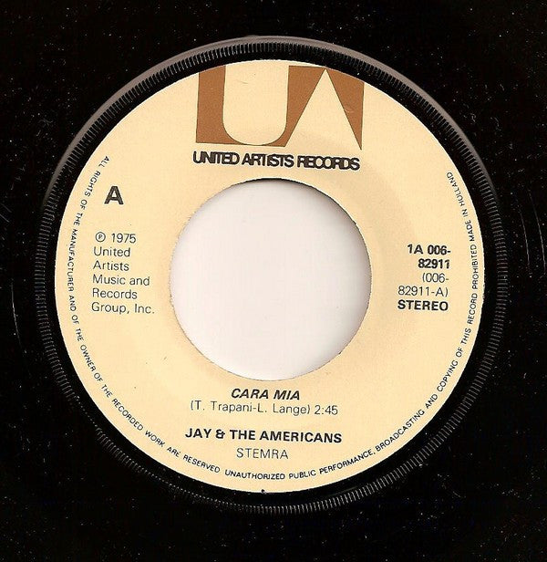 Jay & The Americans : Cara Mia (7",45 RPM,Single)