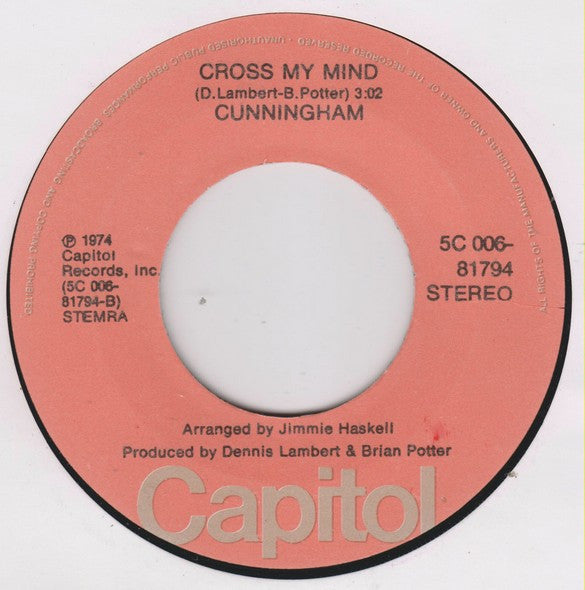 J.C. Cunningham : Norma Jean Wants To Be A Movie Star (7",45 RPM,Single,Stereo)